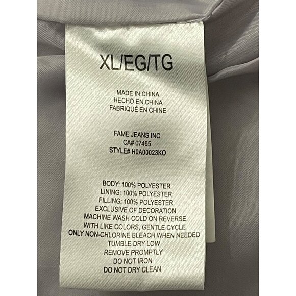 HeartSoul Girl Silver Hooded Puffer Vest XL With Sequined Accents Polyester - Picture 12 of 12